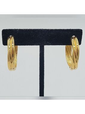 Napier Goldtone Twisted Hoop Earrings #766